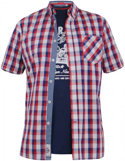 D555 Hadwin Short Sleeve Shirt & T-shirt Combo - Srajce - Moške srajce za Močnejše Postave