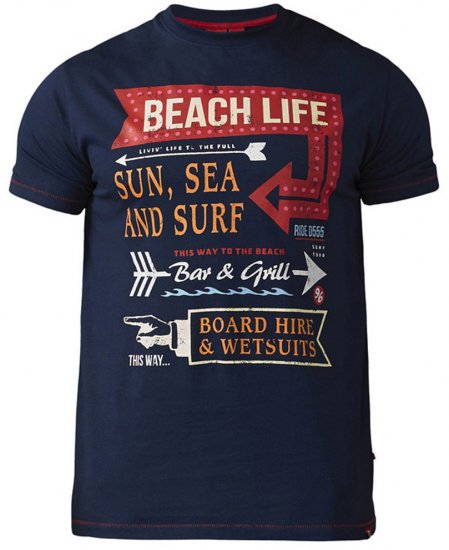 D555 Kennedy T-shirt Navy - Kratke Majice - Moške kratke majice za močnejše postave