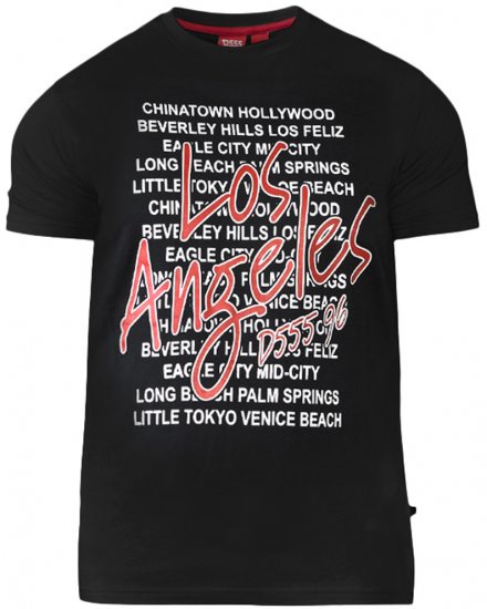 D555 Alfonzo T-shirt Black - Kratke Majice - Moške kratke majice za močnejše postave