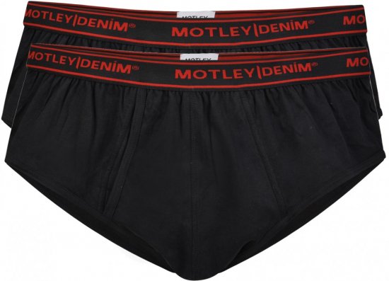 Motley Denim Briefs Black 2-pack - Spodnje perilo & kopalne hlače - Moško Spodnje Perilo za močnejše postave
