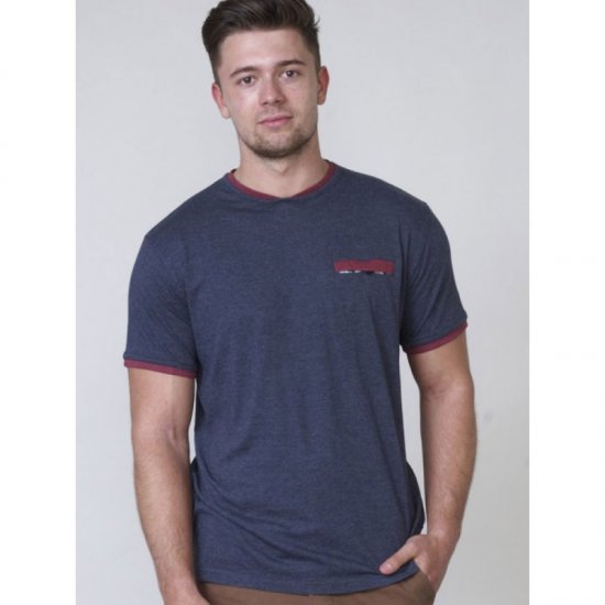 D555 Nelly T-shirt Denim Blue - Kratke Majice - Moške kratke majice za močnejše postave