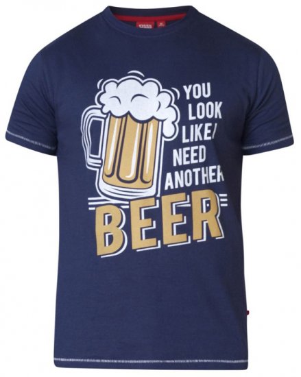 D555 Murray T-shirt Navy - Kratke Majice - Moške kratke majice za močnejše postave