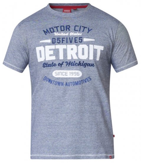 D555 Darcy Embroidered T-shirt Blue - Kratke Majice - Moške kratke majice za močnejše postave