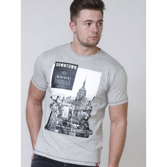 D555 Clive T-shirt Grey - Kratke Majice - Moške kratke majice za močnejše postave