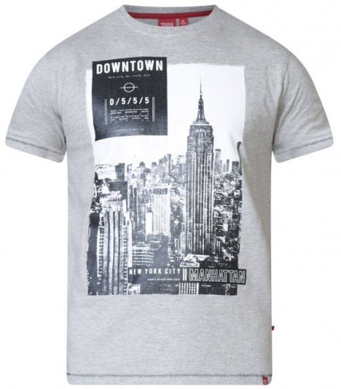 D555 Clive T-shirt Grey - Kratke Majice - Moške kratke majice za močnejše postave