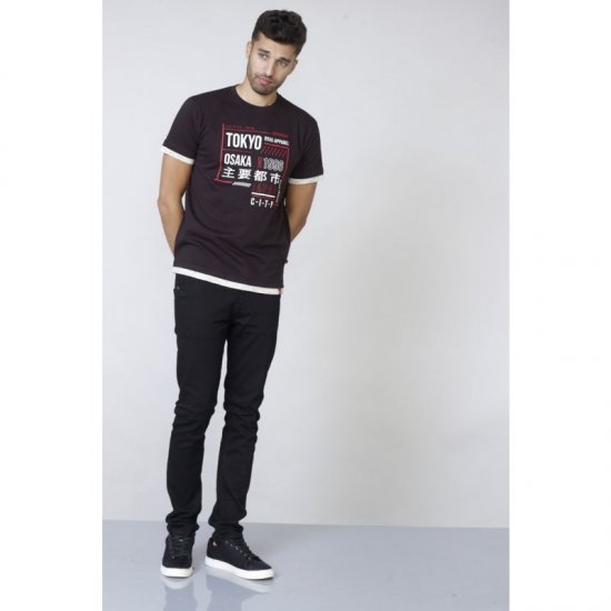 D555 Merlin T-shirt Black - Kratke Majice - Moške kratke majice za močnejše postave