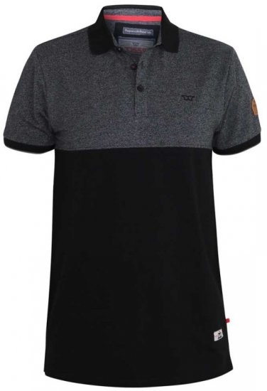 D555 Stefhen Polo Black - Polo majice - Moške Polo Majice za Močnejše Postave