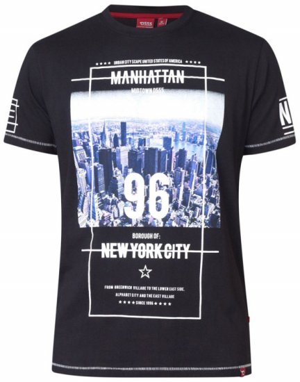 D555 Ethan T-shirt Black - Kratke Majice - Moške kratke majice za močnejše postave