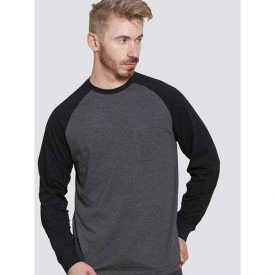 D555 Illinois Long Sleeve T-shirt Charcoal - Kratke Majice - Moške kratke majice za močnejše postave