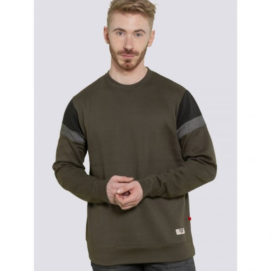 D555 Clermont Sweatshirt Khaki - Puloverji & jopice - Moški Puloverji & Jopice za Močnejše Postave