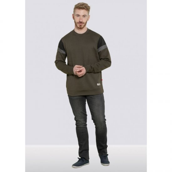 D555 Clermont Sweatshirt Khaki - Puloverji & jopice - Moški Puloverji & Jopice za Močnejše Postave