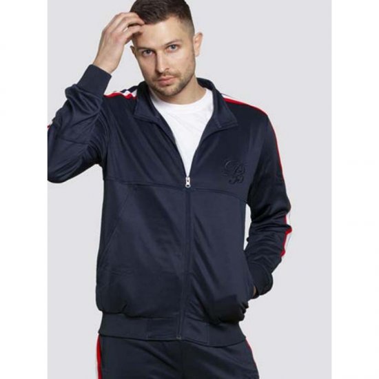D555 Brookes Couture Zip Up Navy - Puloverji & jopice - Moški Puloverji & Jopice za Močnejše Postave
