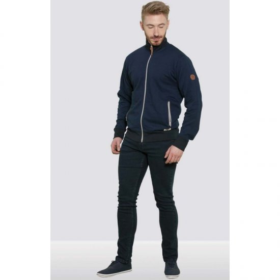 D555 Buxton Full Zip Sweatshirt Navy - Puloverji & jopice - Moški Puloverji & Jopice za Močnejše Postave