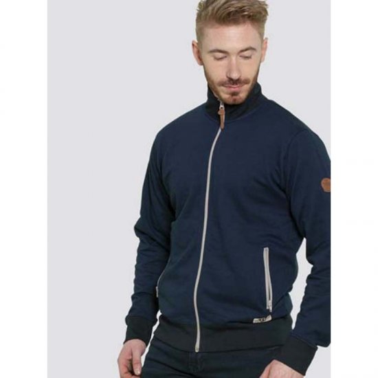 D555 Buxton Full Zip Sweatshirt Navy - Puloverji & jopice - Moški Puloverji & Jopice za Močnejše Postave
