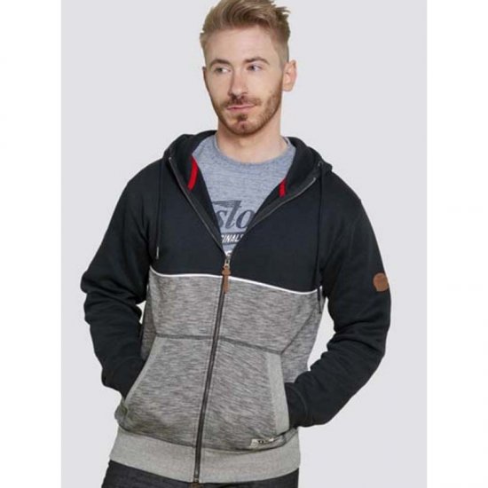 D555 Lamarsh Hoodie Navy - Puloverji & jopice - Moški Puloverji & Jopice za Močnejše Postave