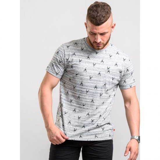 D555 Dario T-shirt Grey - Kratke Majice - Moške kratke majice za močnejše postave