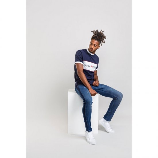 D555 Cullen T-shirt Navy - Kratke Majice - Moške kratke majice za močnejše postave