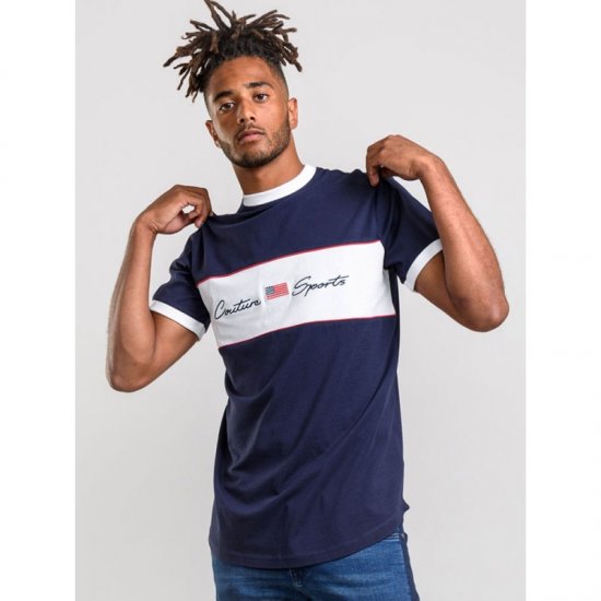 D555 Cullen T-shirt Navy - Kratke Majice - Moške kratke majice za močnejše postave