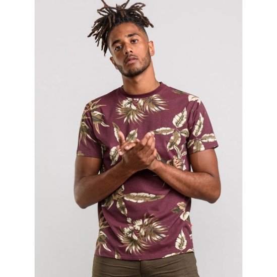 D555 Baxter T-shirt Wine-red - Kratke Majice - Moške kratke majice za močnejše postave