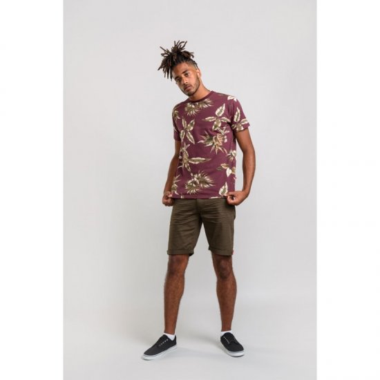 D555 Baxter T-shirt Wine-red - Kratke Majice - Moške kratke majice za močnejše postave