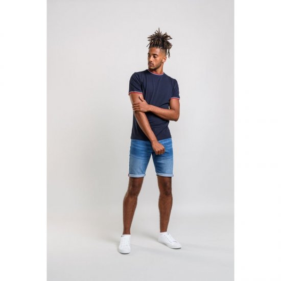 D555 Bates T-shirt Navy - Kratke Majice - Moške kratke majice za močnejše postave