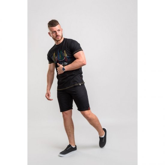 D555 Shelby T-shirt Black - Kratke Majice - Moške kratke majice za močnejše postave