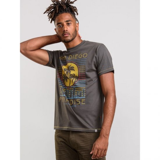 D555 Stanley T-shirt Khaki - Kratke Majice - Moške kratke majice za močnejše postave