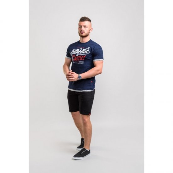 D555 Finn T-shirt Navy - Kratke Majice - Moške kratke majice za močnejše postave