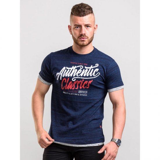 D555 Finn T-shirt Navy - Kratke Majice - Moške kratke majice za močnejše postave