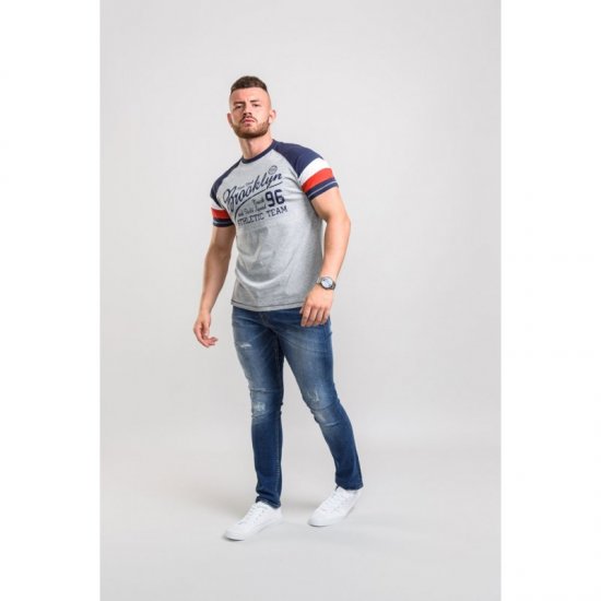 D555 Jones T-shirt Grey - Kratke Majice - Moške kratke majice za močnejše postave