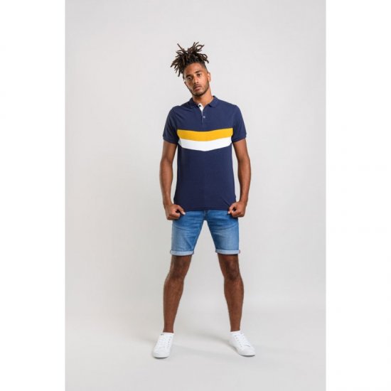 D555 Hopkins Polo Navy - Polo majice - Moške Polo Majice za Močnejše Postave