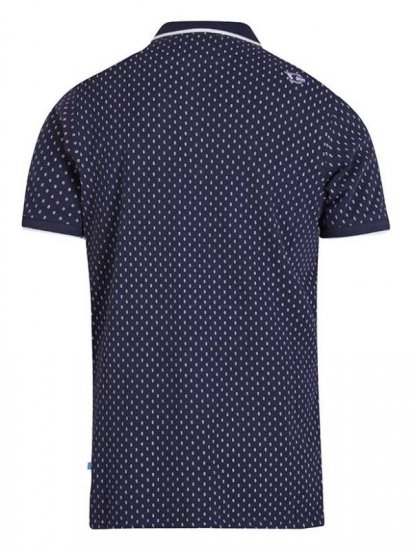 D555 Rogers Printed Polo Navy - Polo majice - Moške Polo Majice za Močnejše Postave