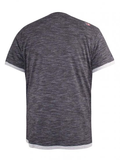 D555 Albury Black Double Layer Printed T-Shirt - Kratke Majice - Moške kratke majice za močnejše postave