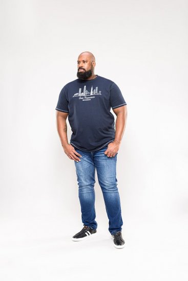 D555 Randwick San Francisco Printed T-Shirt Navy - Kratke Majice - Moške kratke majice za močnejše postave