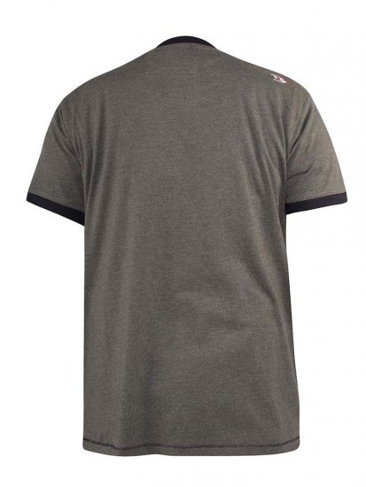 D555 Hereford Brooklyn Motorbike Printed Ringer T-Shirt Khaki - Kratke Majice - Moške kratke majice za močnejše postave