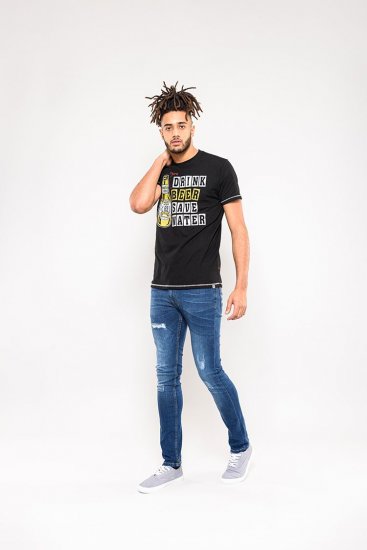D555 Salford Save Water Drink Beer T-shirt Black - Kratke Majice - Moške kratke majice za močnejše postave