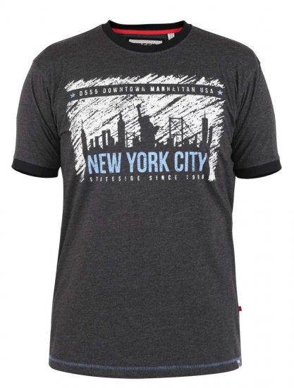 D555 Dowland T-Shirt With Ribbed Neck And Cuffs - Kratke Majice - Moške kratke majice za močnejše postave