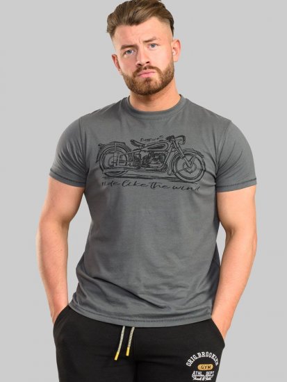 D555 Puxton Motorbike Printed T-Shirt - Kratke Majice - Moške kratke majice za močnejše postave