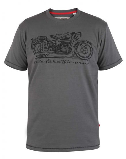 D555 Puxton Motorbike Printed T-Shirt - Kratke Majice - Moške kratke majice za močnejše postave