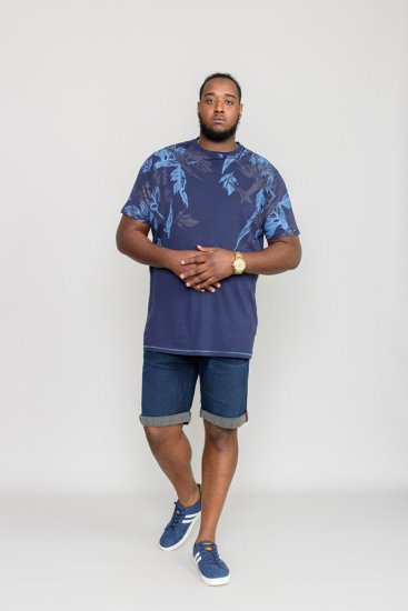 D555 BROMLEY Floral Panel Printed T-Shirt - Kratke Majice - Moške kratke majice za močnejše postave