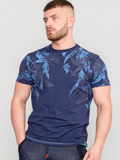 D555 BROMLEY Floral Panel Printed T-Shirt - Kratke Majice - Moške kratke majice za močnejše postave