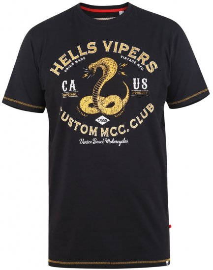 D555 WOOTON Printed T-Shirt - Kratke Majice - Moške kratke majice za močnejše postave