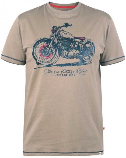 D555 RAMSGATE Printed T-Shirt - Kratke Majice - Moške kratke majice za močnejše postave