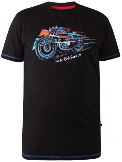 D555 CHINFORD Live To Ride Motorbike T-Shirt - Kratke Majice - Moške kratke majice za močnejše postave
