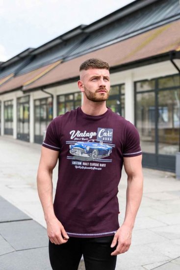 D555 BUCKHURST Vintage Cars T-Shirt - Kratke Majice - Moške kratke majice za močnejše postave