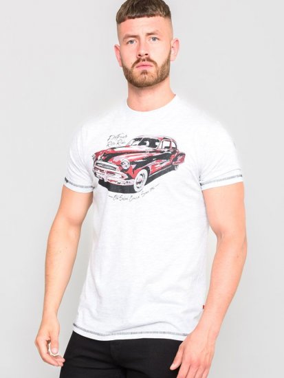 D555 LOUGHTON Old School Car T-Shirt - Kratke Majice - Moške kratke majice za močnejše postave
