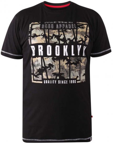 D555 BRICKET Camo Brooklyn T-Shirt - Kratke Majice - Moške kratke majice za močnejše postave