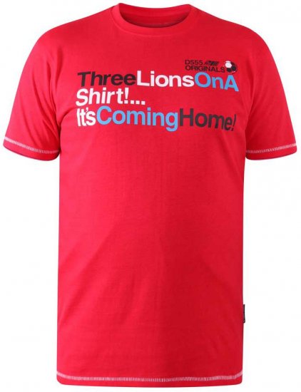 D555 LIONS England T-shirt - Kratke Majice - Moške kratke majice za močnejše postave
