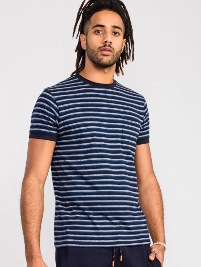 D555 Beamont Jacquard Stripe T-Shirt - Kratke Majice - Moške kratke majice za močnejše postave