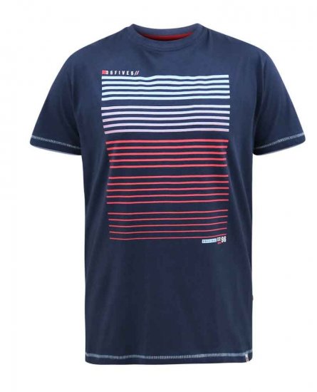 D555 Cransford Gradient Line Printed T-Shirt - Kratke Majice - Moške kratke majice za močnejše postave